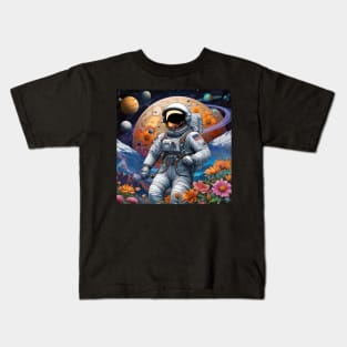 Trippy Astronaut Dreamscape – Cosmic Odyssey 2 Kids T-Shirt